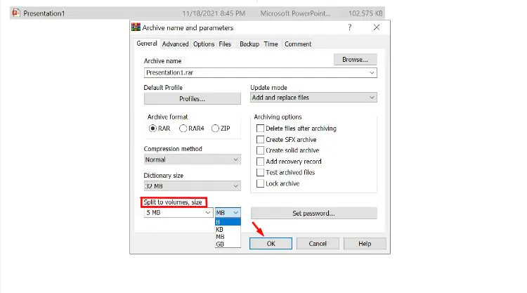 Cách giảm dung lượng file rar đối với file lớn