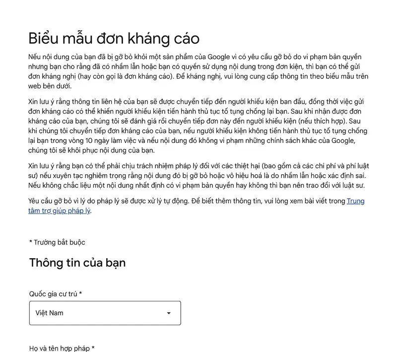 Cách kháng cáo khi bị đối thủ report nội dung bản quyền