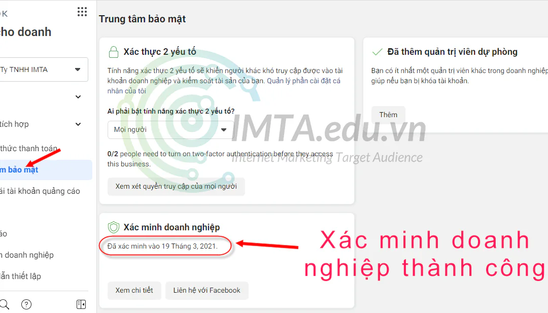 Cách xác minh doanh nghiệp Facebook BM thành công 100%