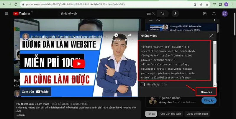Chèn video Youtube theo phương pháp Iframe