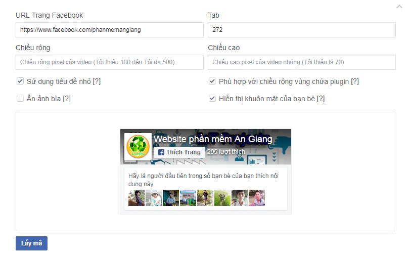 Gắn fanpage vào website bằng cách tạo code fanpage facebook