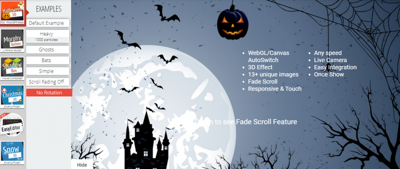 Halloween 3D for WordPress