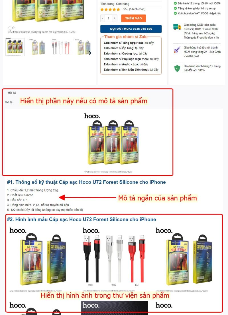 Hiển thị tất cả hình ảnh vào trong mô tả sản phẩm woocommerce