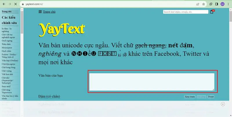 Nhập nội dung bạn muốn đăng vào ô Your Text.