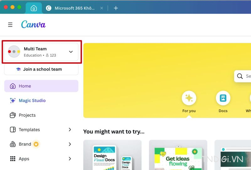 Nhóm mình đang tham gia là nhóm Canva Pro Education