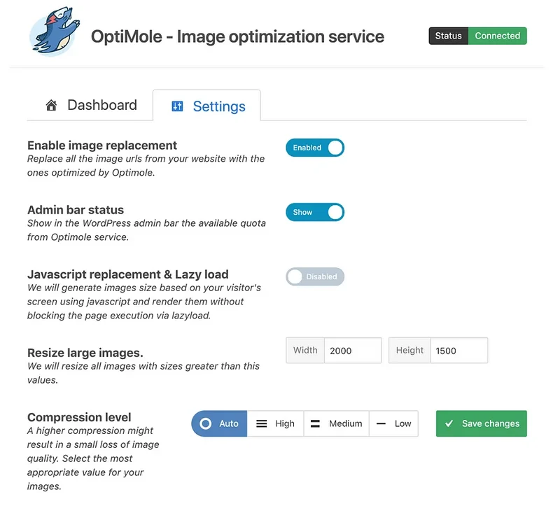 Plugin tối ưu hình ảnh WordPress của Optimole