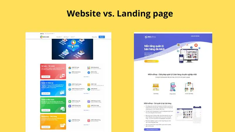 So sánh landing page và website, cái nào tốt hơn