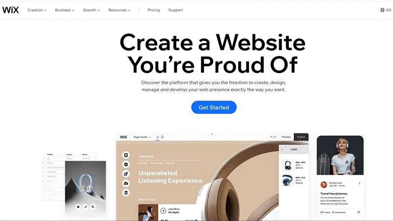 WIX là một công cụ tạo website bán hàng miễn phí với giao diện dựa trên thao tác kéo và thả