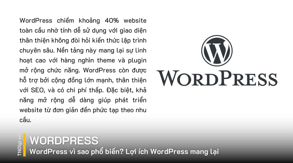 WordPress vì sao phổ biến Lợi ích WordPress mang lại