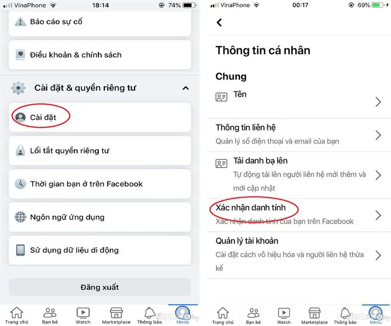 Xác minh tài khoản Facebook bằng số điện thoại bước 1 + 2