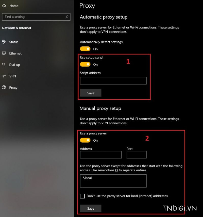 Cài đặt proxy cho máy tính