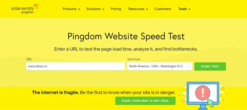 Giống như GTmetrix, Pingdom cũng là công cụ kiểm tra tốc độ website cực kỳ hiệu quả và được nhiều người tin dùng.